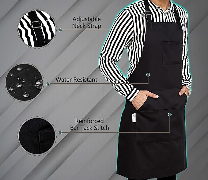 Men's oil-proof and waterproof work apron - Image 2